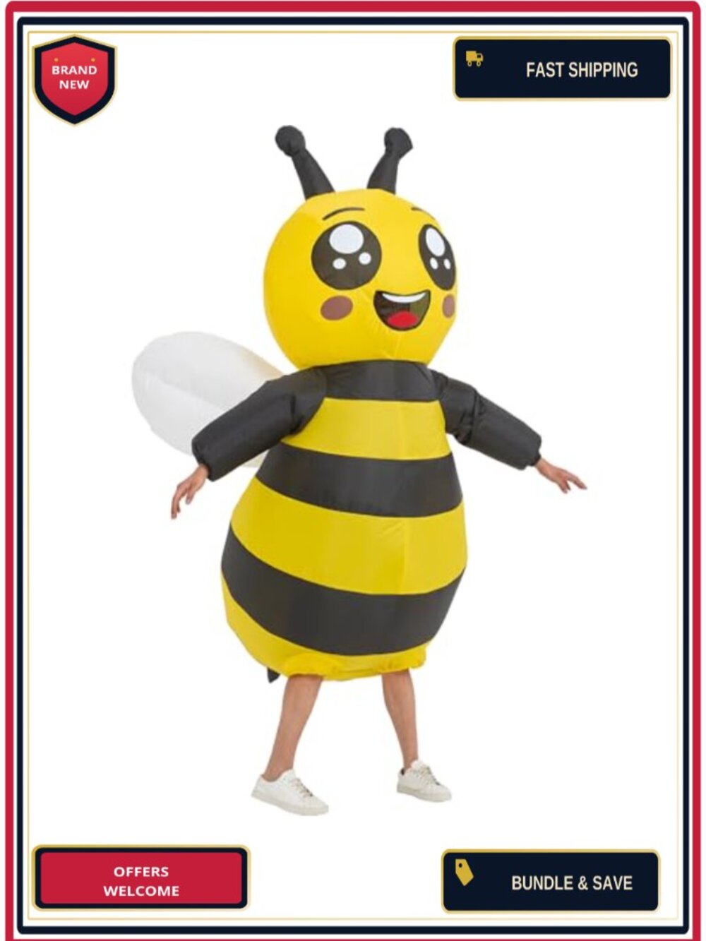 Adult Inflatable Bee Costume Full Body Blow Up Animal Suit Halloween